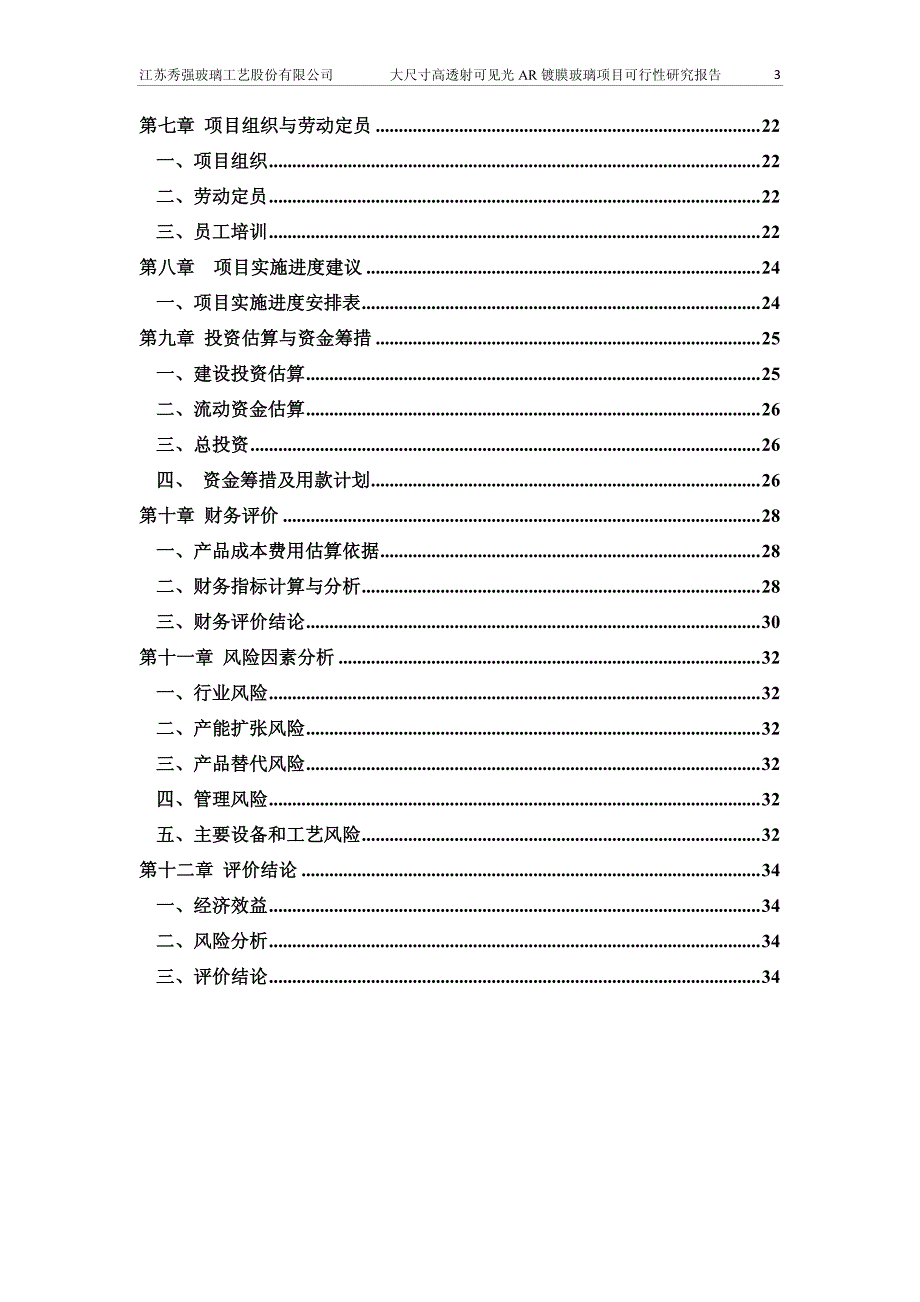 秀强股份：大尺寸高透射可见光AR镀膜玻璃项目可行性研究报告_第3页