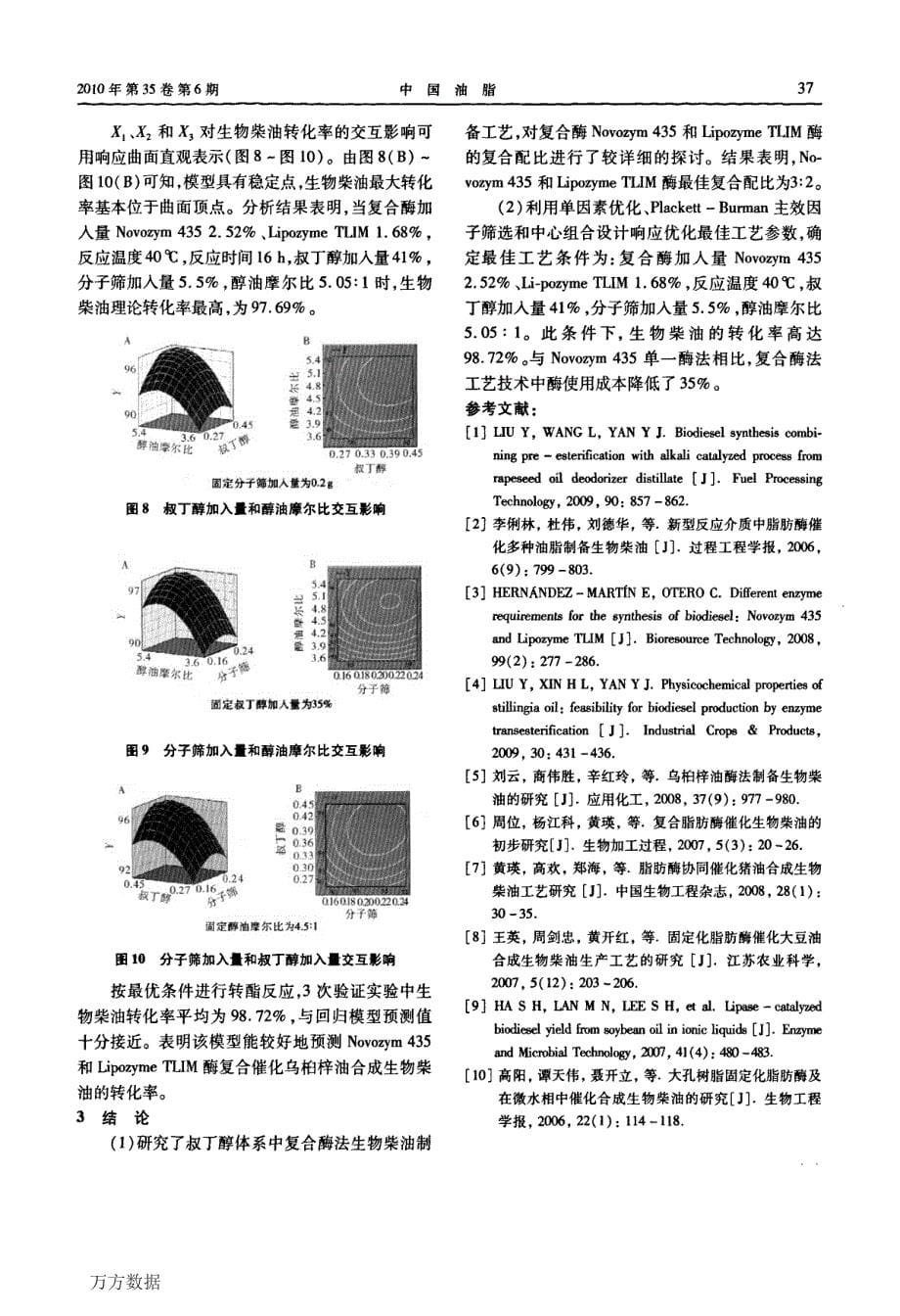 复合酶法制备乌桕梓油生物柴油工艺优化_第5页