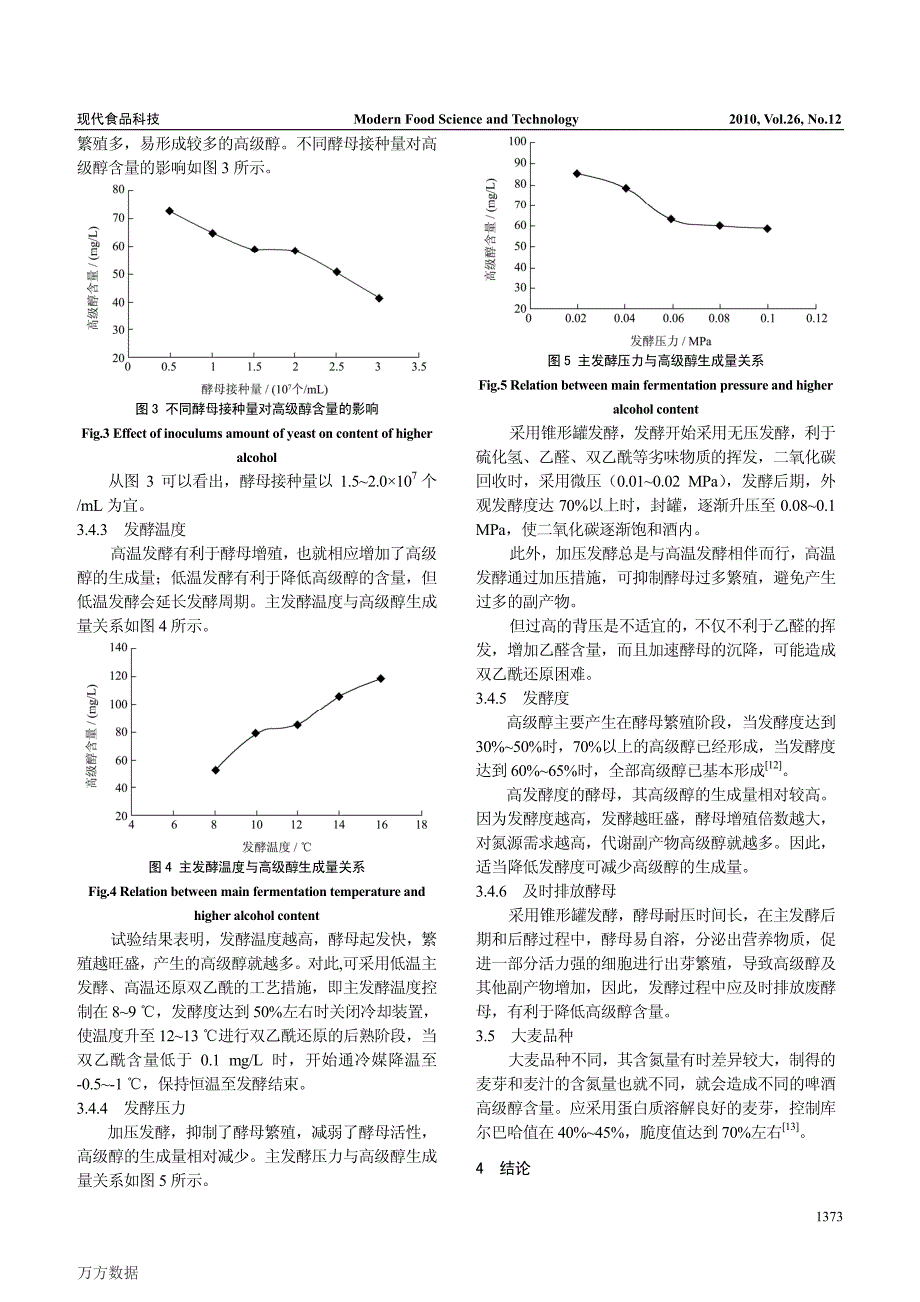 影响啤酒中高级醇含量因素及其控制措施的探讨_第4页