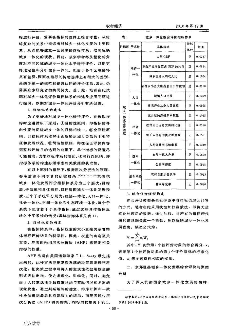 城乡一体化综合评价与聚类分析——以北京市为例_第2页