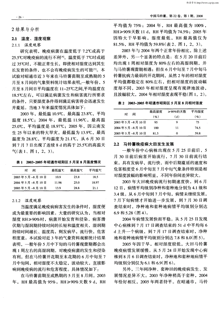昭通市马铃薯晚疫病大田流行规律研究_第2页