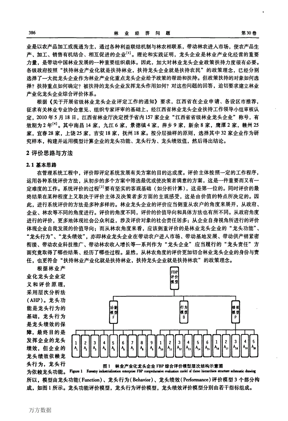 基于AHP的林业产业化龙头企业FBP模型构建与运用——以江西省32家林业产业化龙头企业为例_第2页