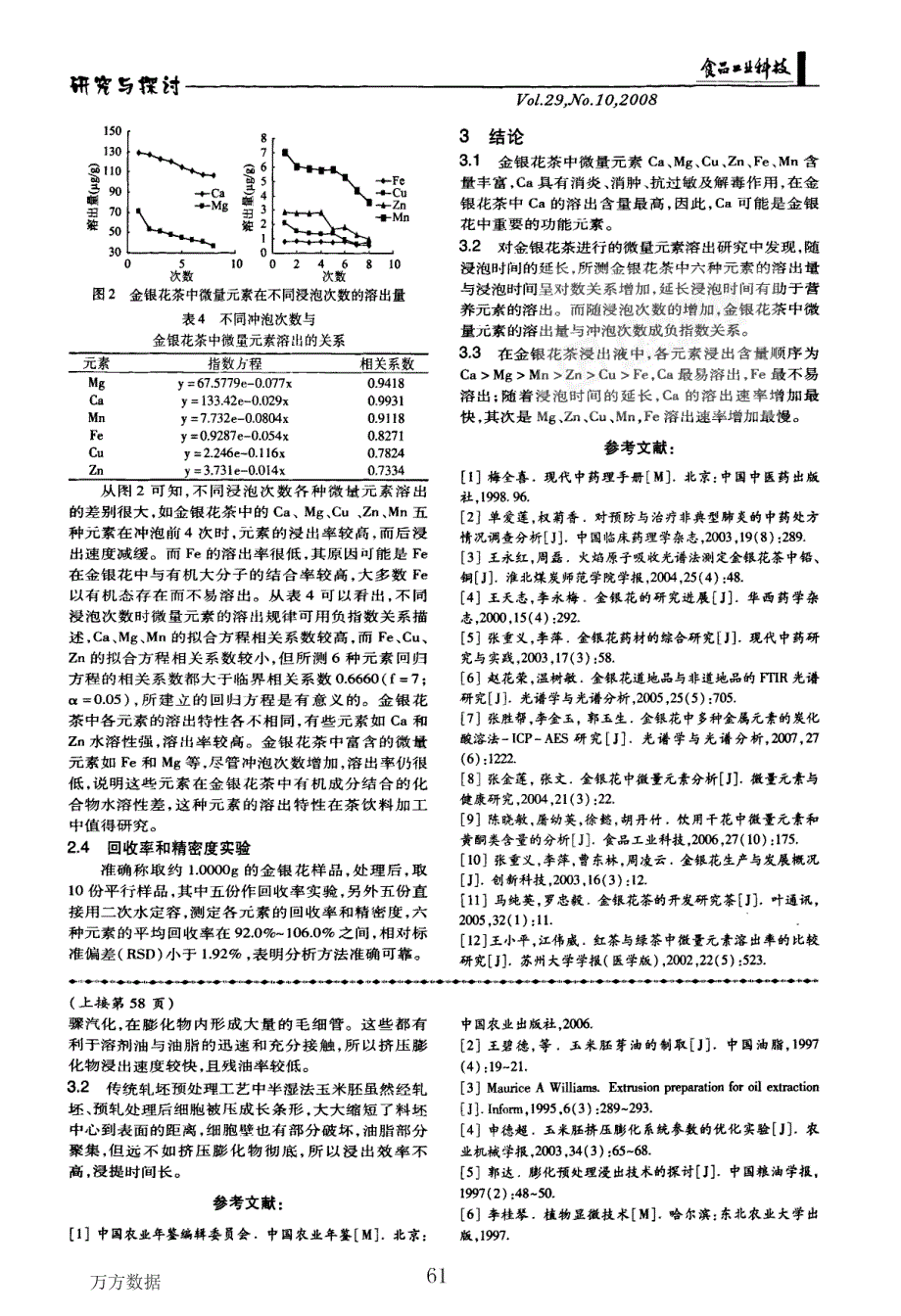 金银花茶中微量元素的溶出特性研究_第3页