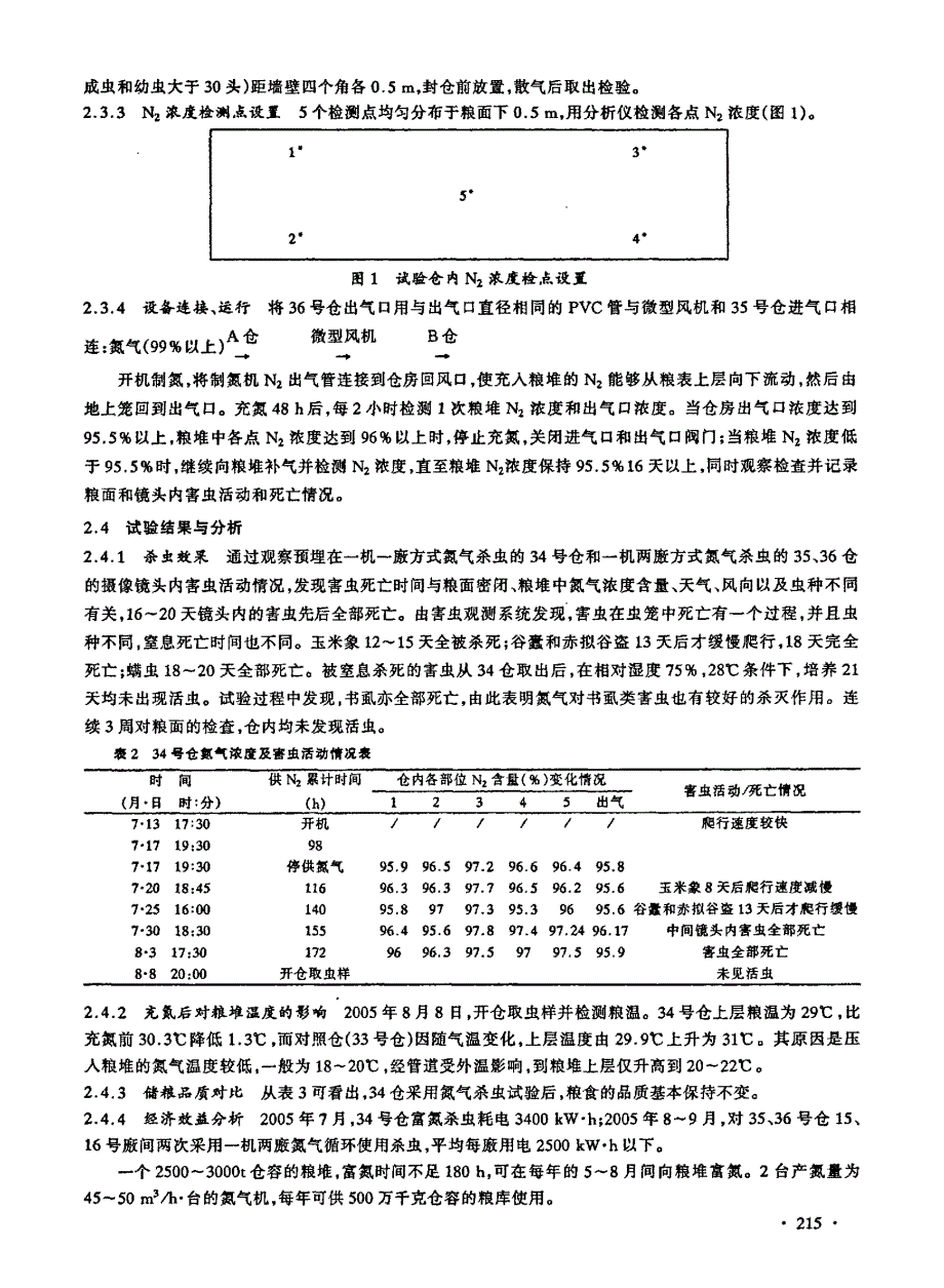 一机两廒氮气防治储粮害虫技术在高大平房仓中的应用_第3页