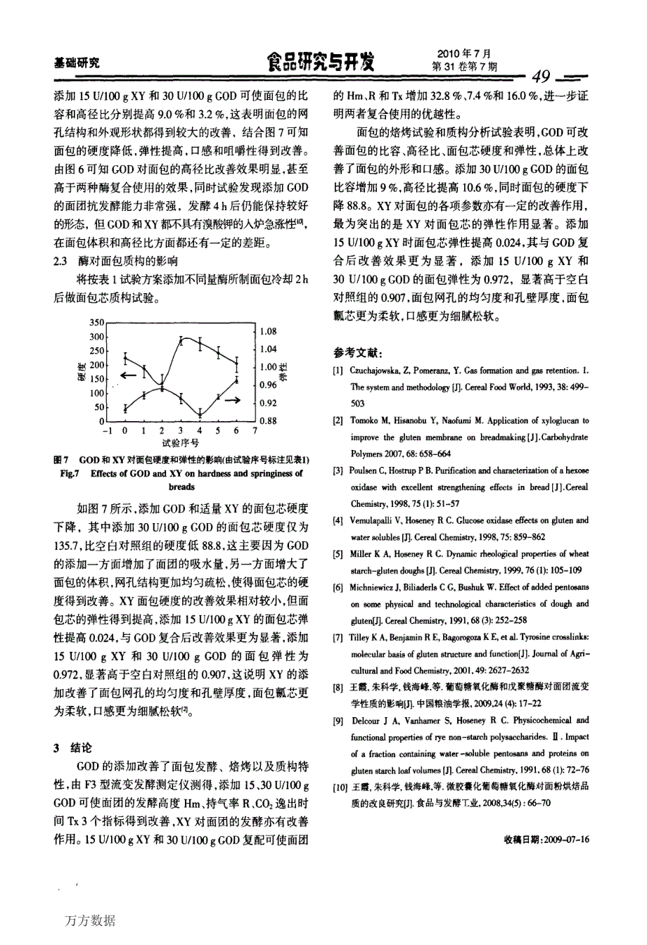 葡萄糖氧化酶和木聚糖酶对面包特性的影响_第4页