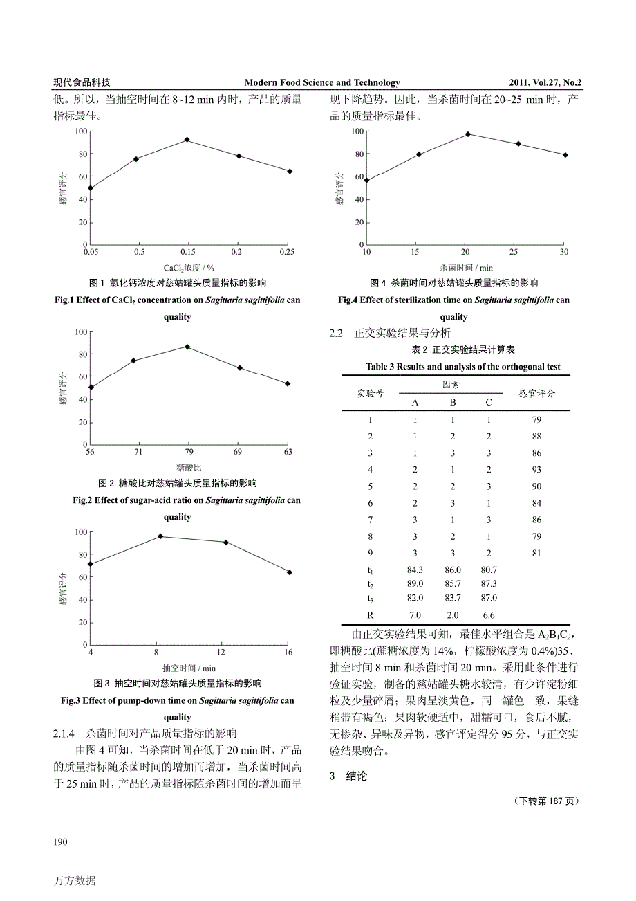 慈菇罐头加工工艺研究_第3页