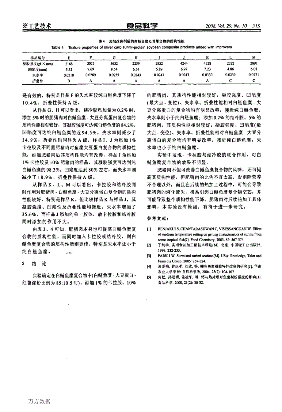 改良剂对白鲢鱼糜大豆分离蛋白复合物性能的影响_第3页