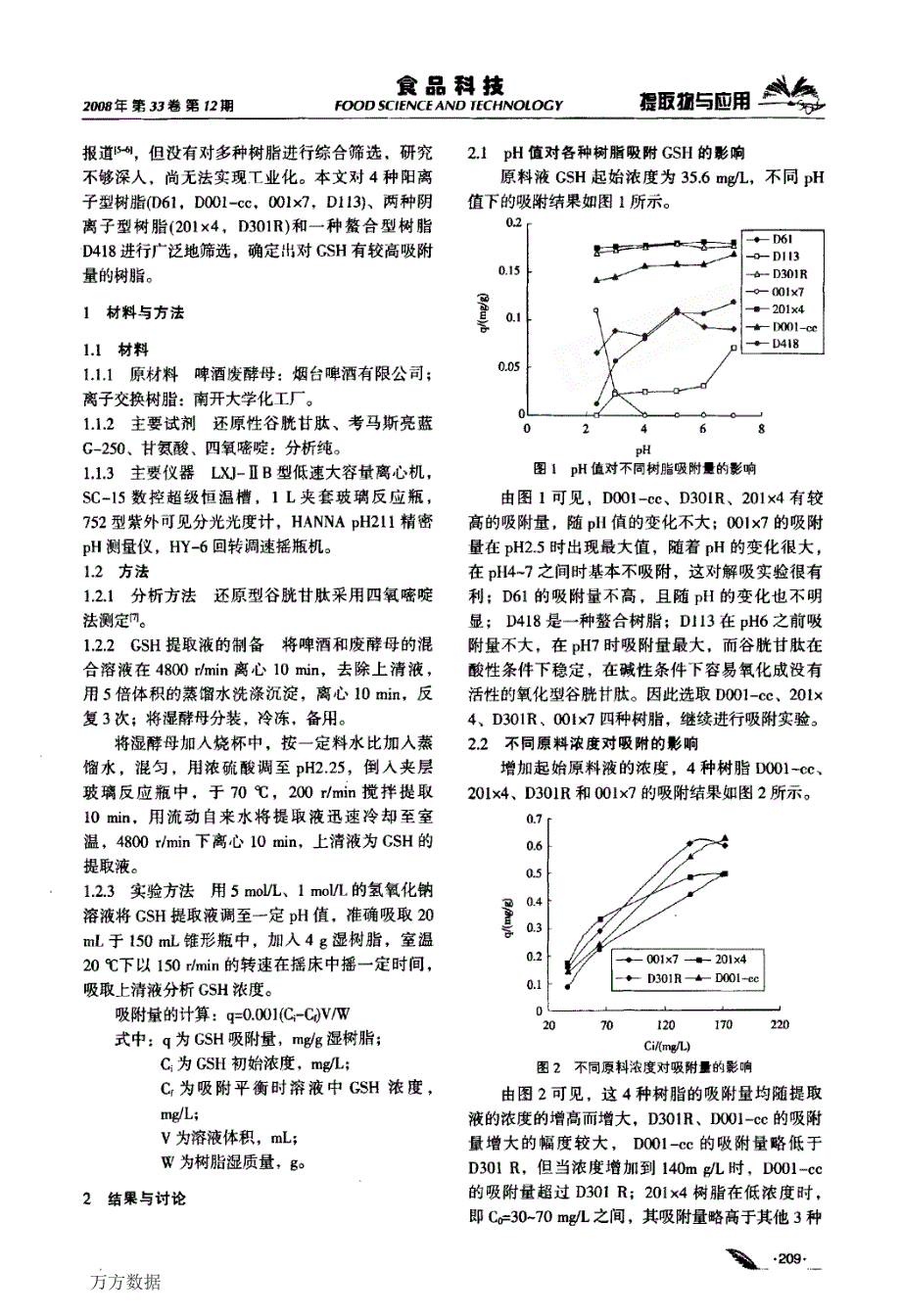 七种离子交换树脂分离谷胱甘肽的比较研究_第2页