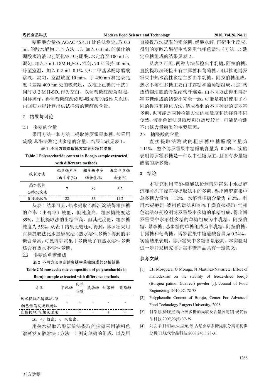 热带雨林博罗霍果多糖的单糖组成分析_第3页