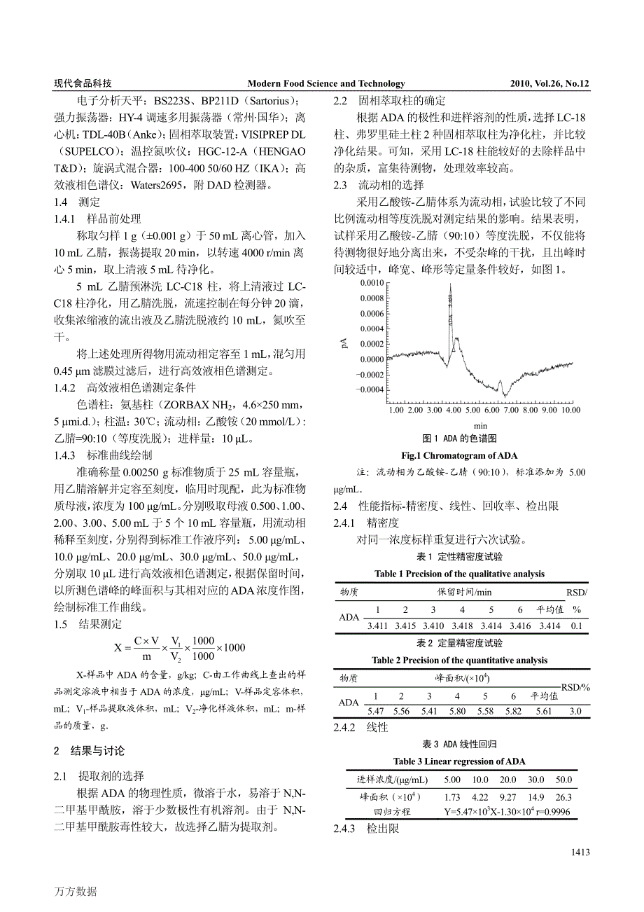 小麦粉中偶氮甲酰胺检测技术研究_第2页