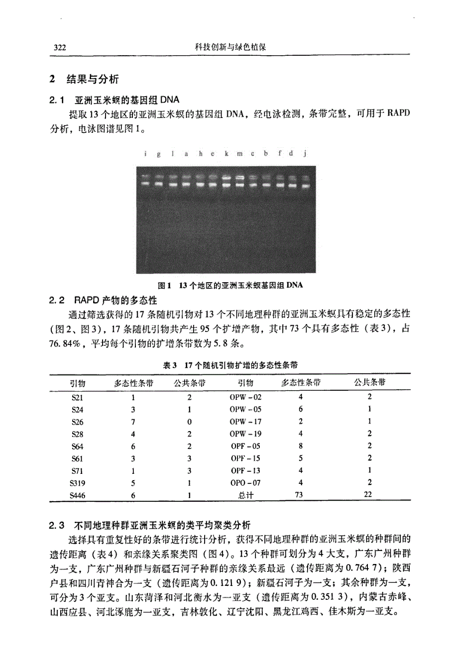 亚洲玉米螟不同地理种群的RAPDPCR分析_第3页