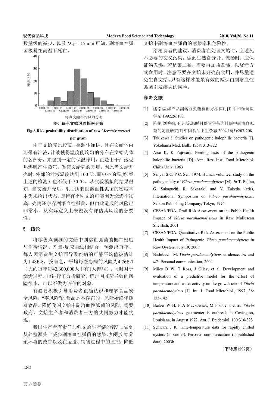 文蛤中副溶血性弧菌的风险评估_第5页