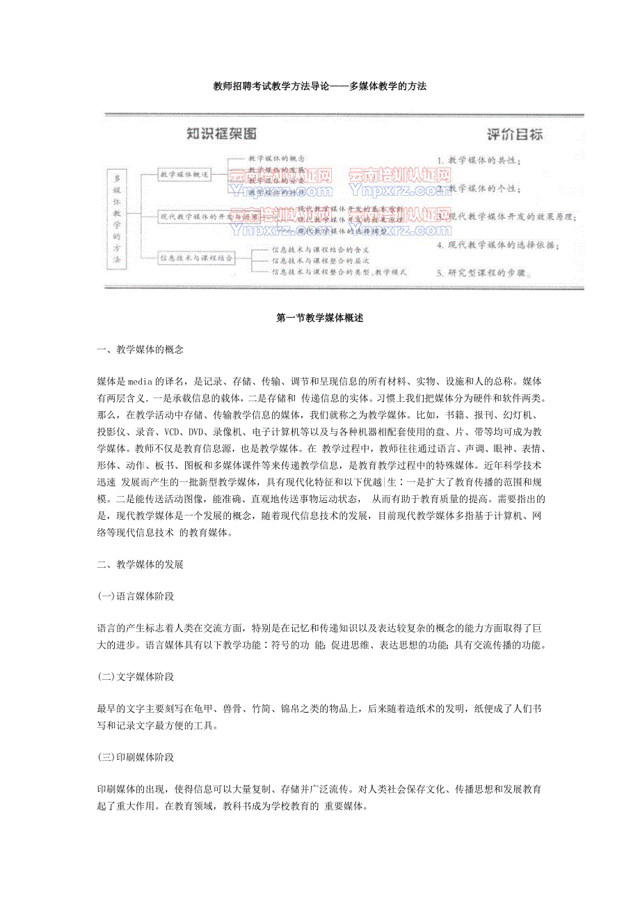 （蒲公英教育）教师招聘考试教学方法导论－多媒体教学的方法_第1页