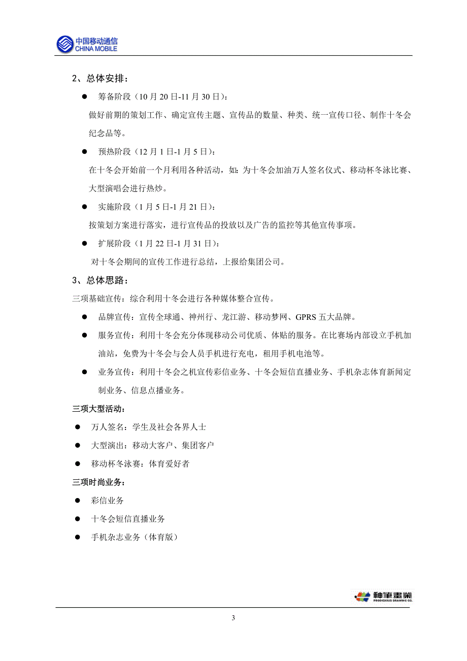 通信行业【促销活动方案】十冬会宣传方案_第3页