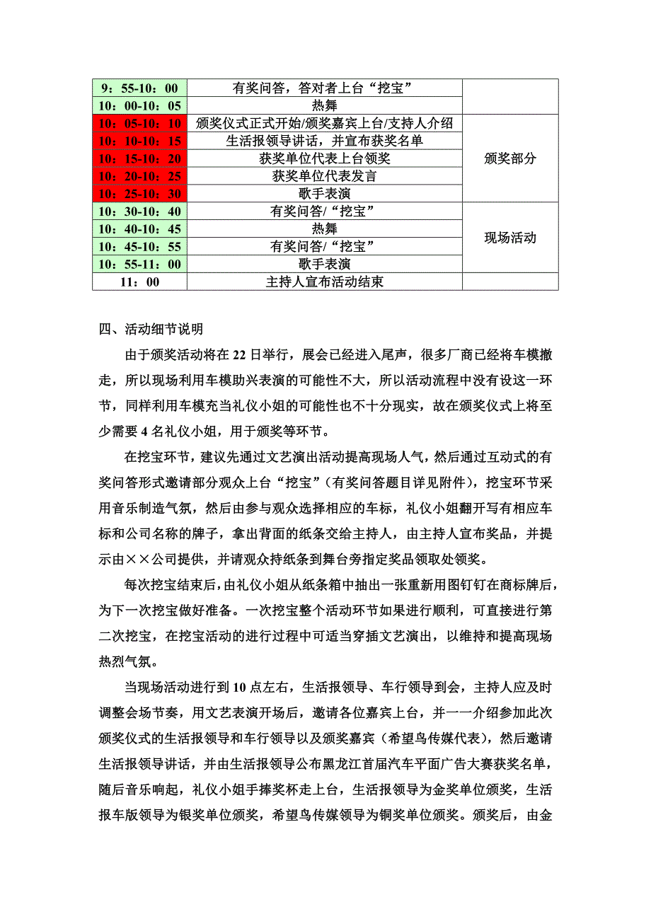 汽车行业【活动策划方案】颁奖现场活动说明_第2页