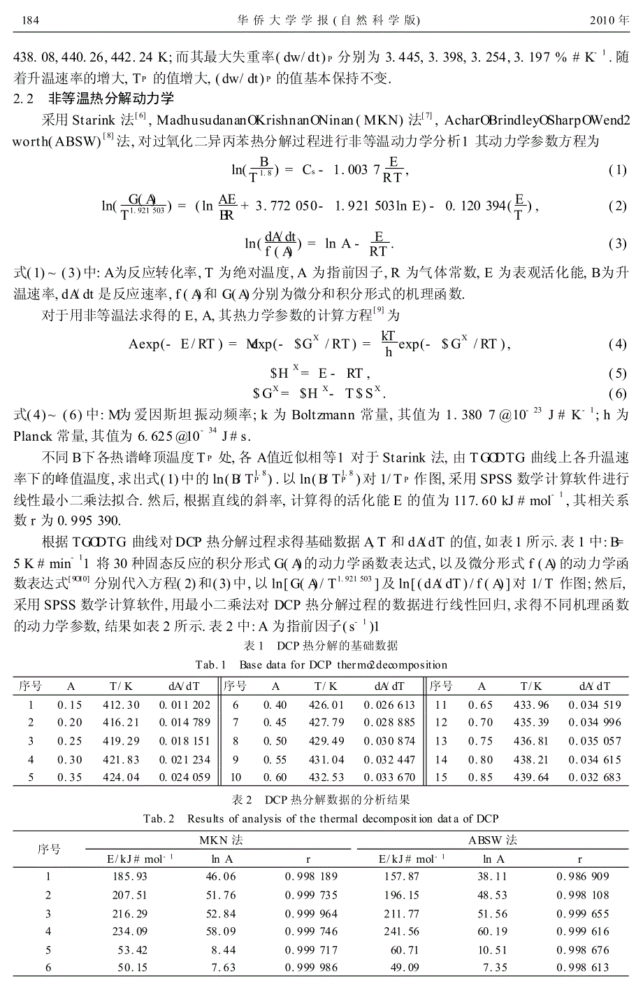 过氧化二异丙苯在空气中的非等温热分解动力学_第2页