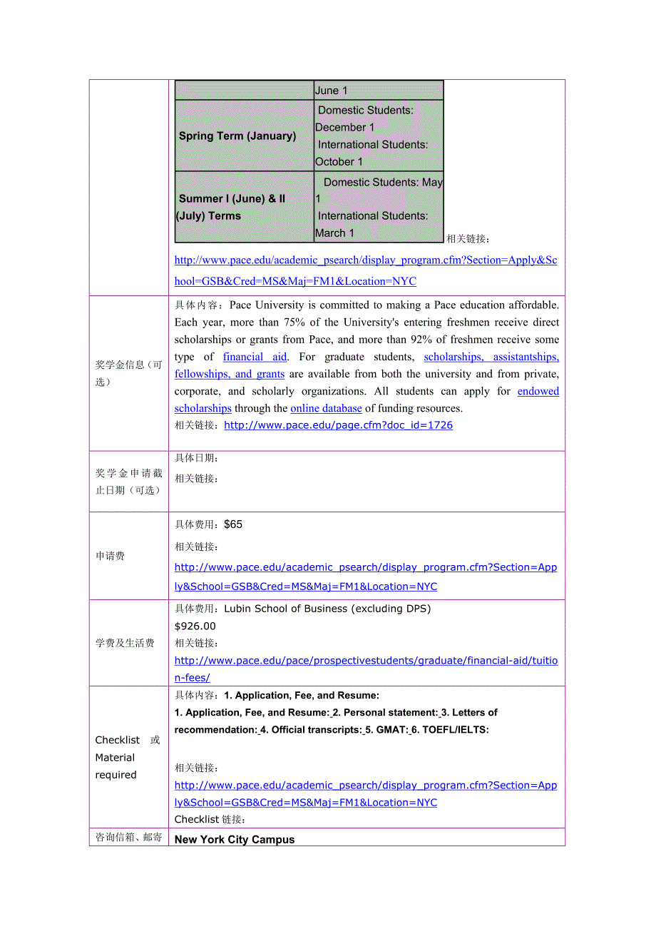 留学选校（金融）Pace University Finance_第3页