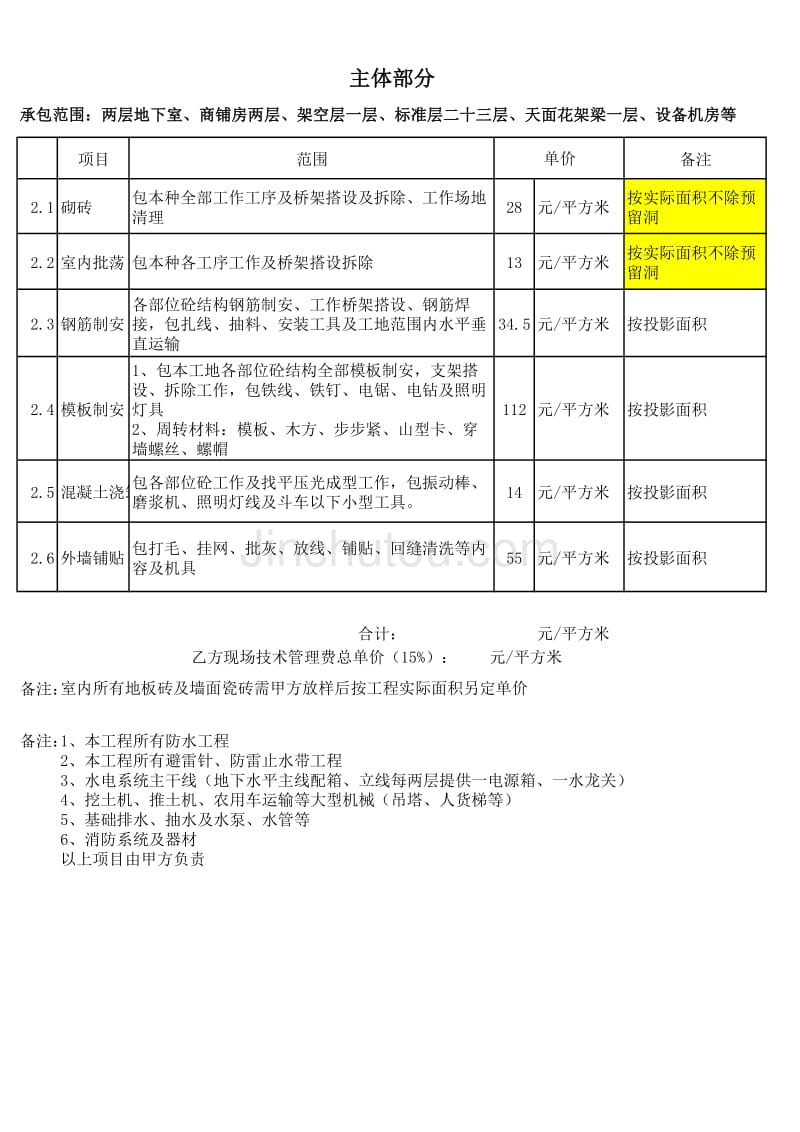 （建筑工程）报价表_第2页