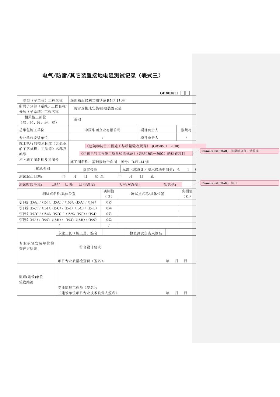 电阻测试（新版）－水电填写范例_第1页