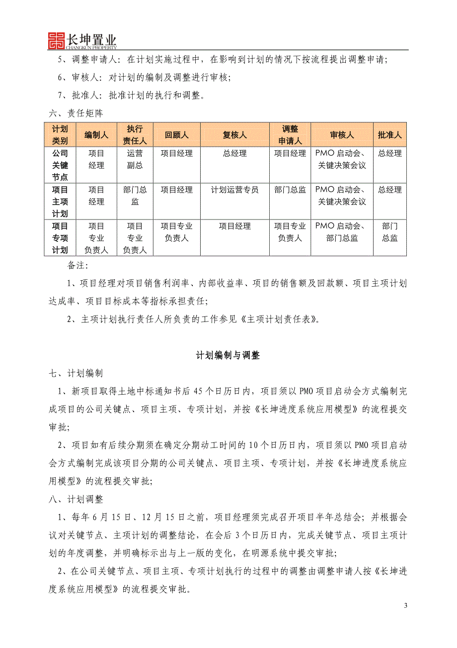 四川长坤置业有限公司项目开发计划管理制度（试行）_第3页
