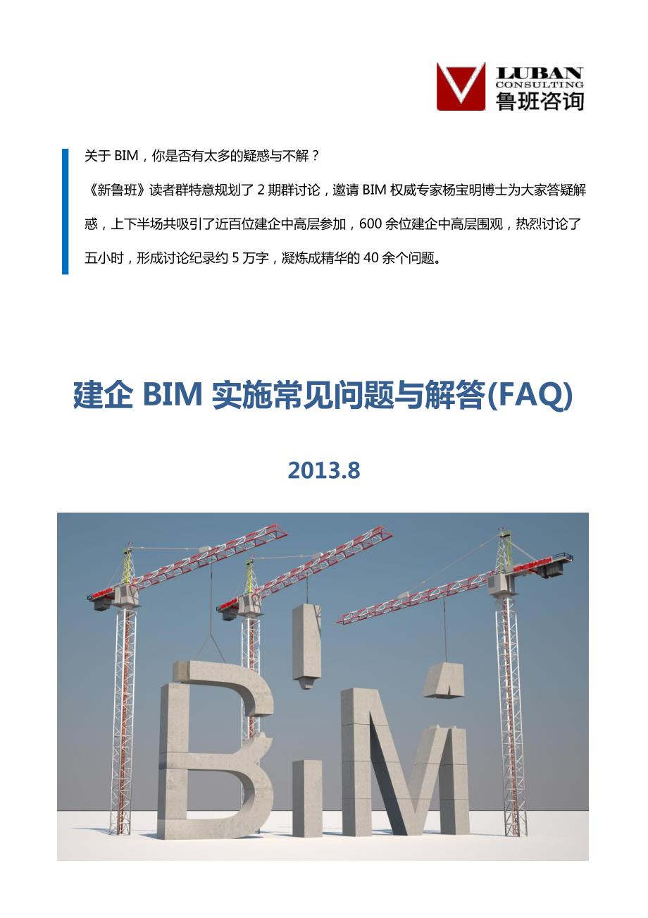 建企42个BIM实施常见问题与解答(定)_第1页