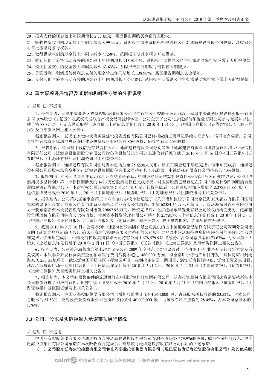 泛海建设集团股份有限公司2010年第一季度季度报告_第3页