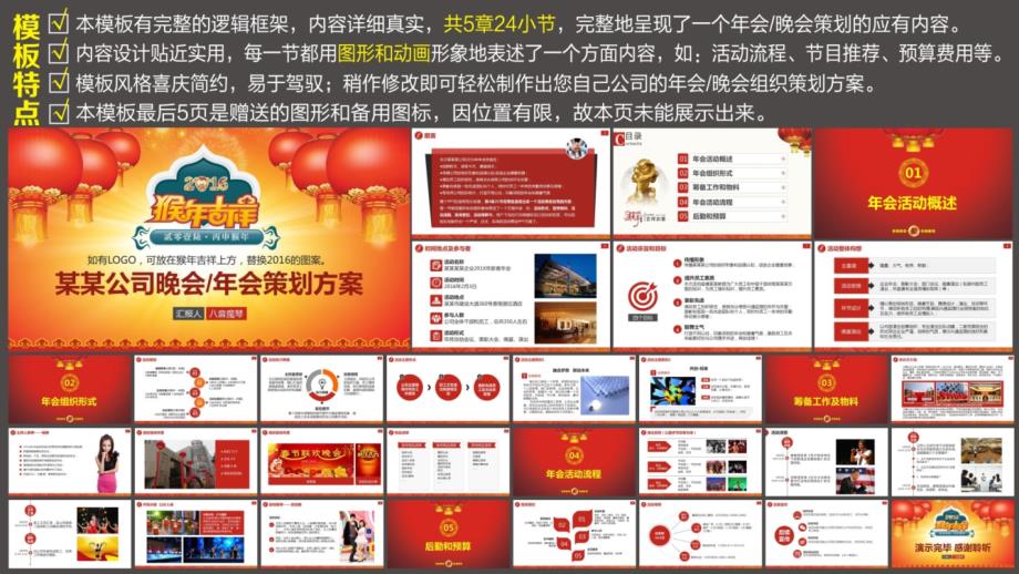 2016猴年新年中国风新春年会策划方案PPT_第2页