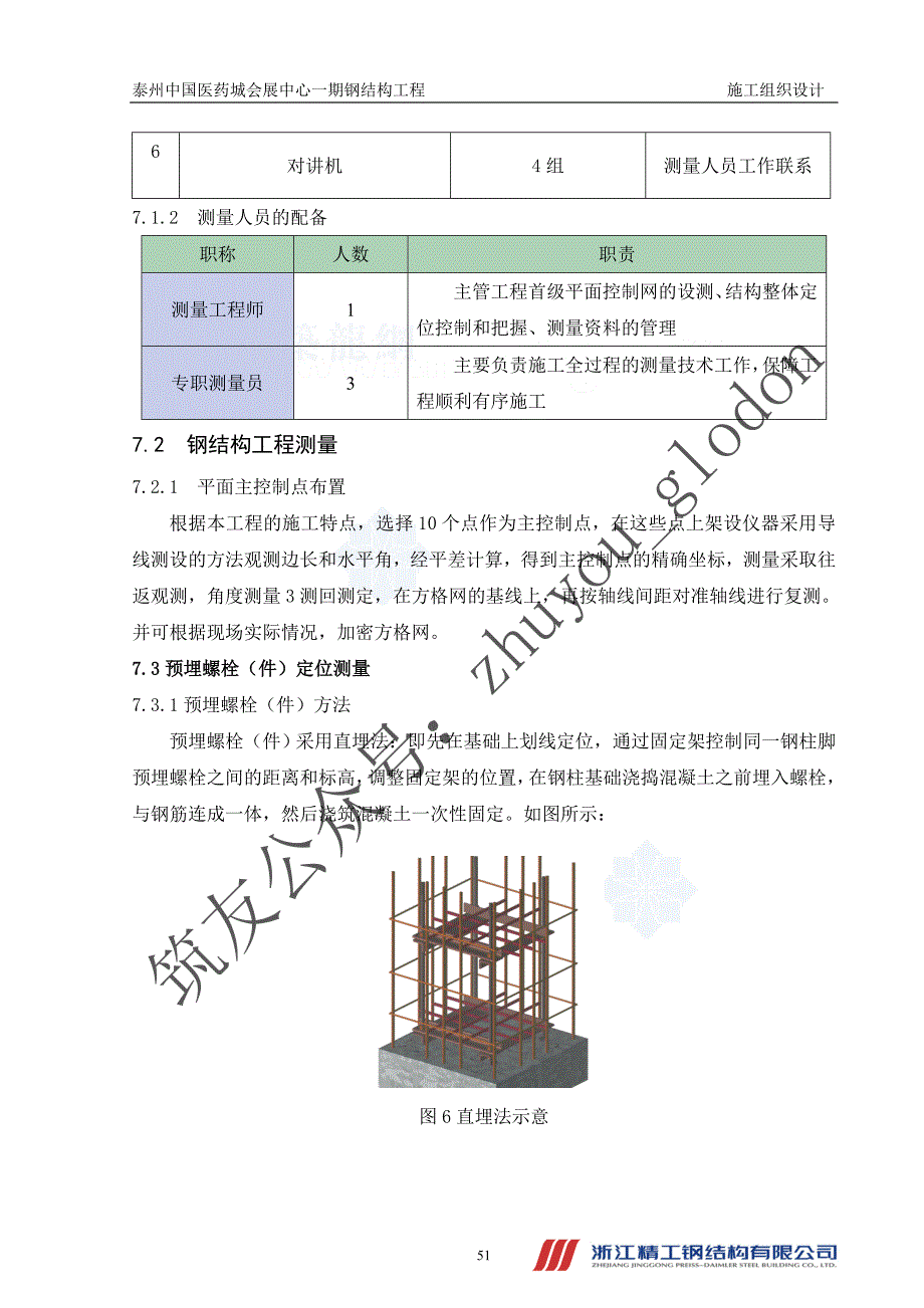展中心钢结构施工组织设计－施工测量控制方案_第2页