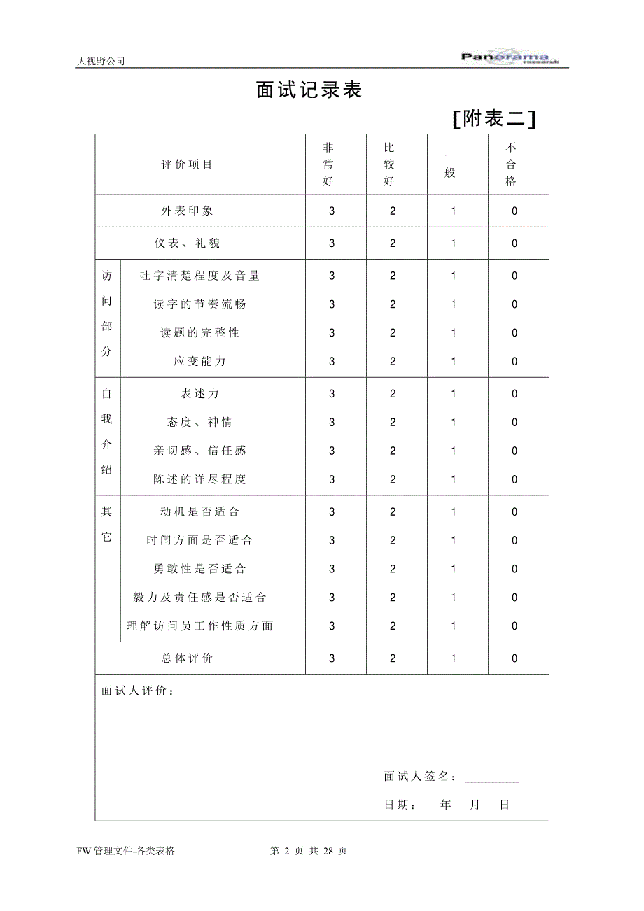 公司管理文件-各类表格_第2页