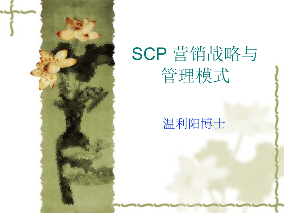 SCP 营销战略与管理模式_第1页