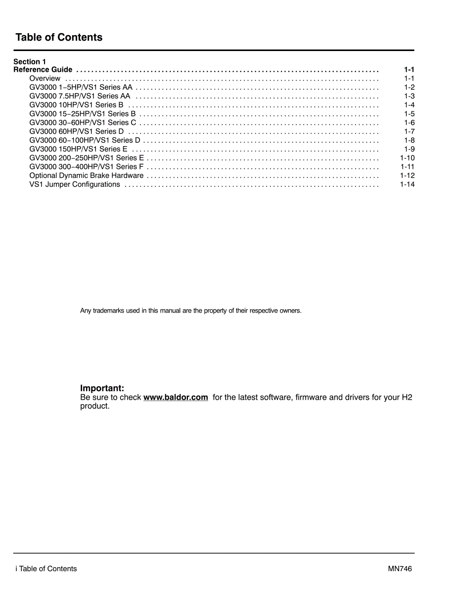 BALDOR(葆德)GV3000(VS1SP,VS1GV)－变频器说明书_第2页