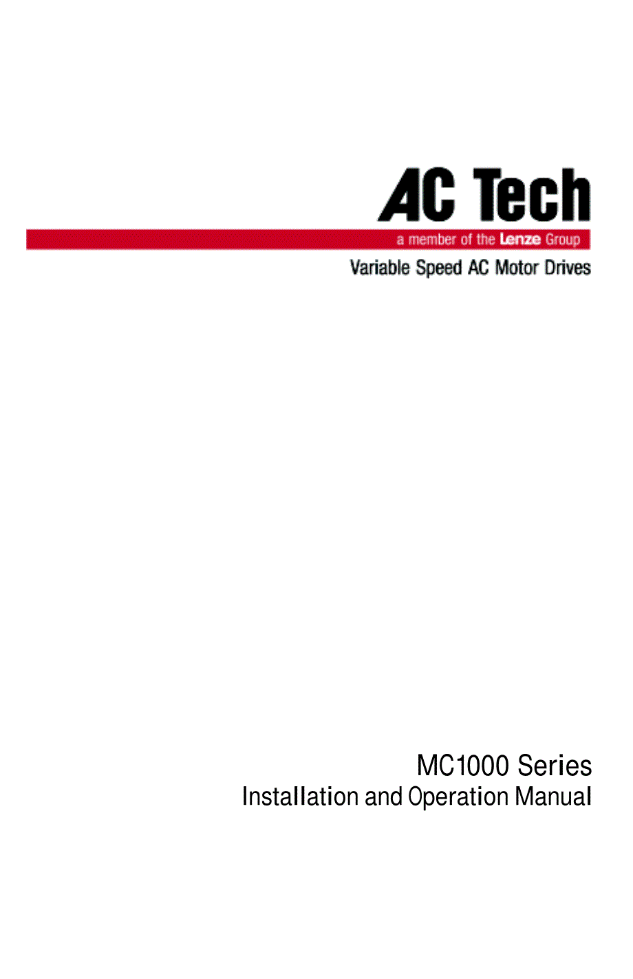 AC TECH－MC1000－变频器说明书_第1页