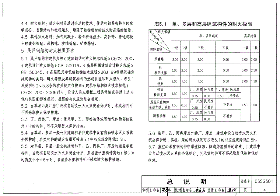 06SG501民用建筑钢结构防火构造_第4页