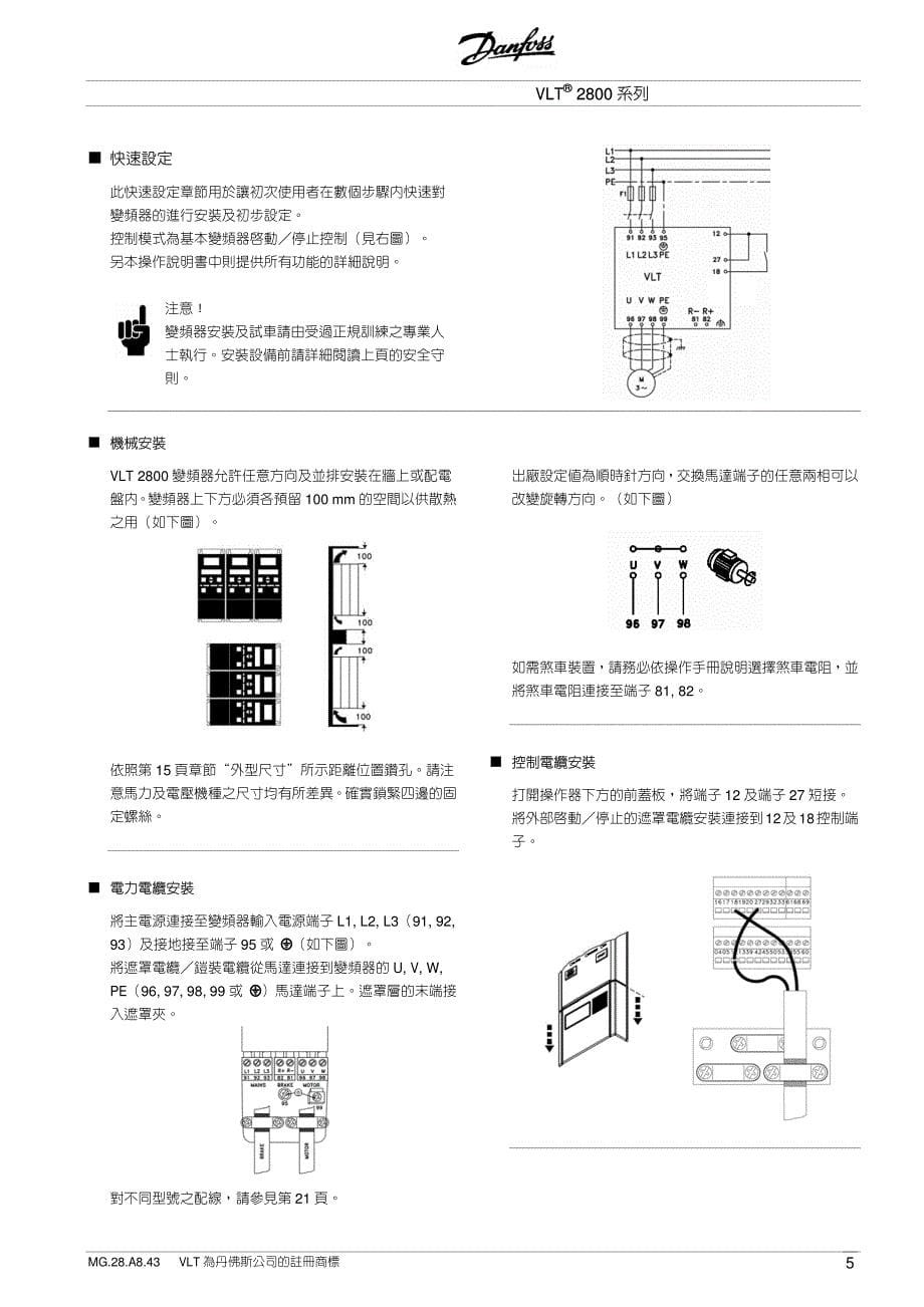 丹佛斯(Danfoss)VLT2800-CN－变频器说明书_第5页