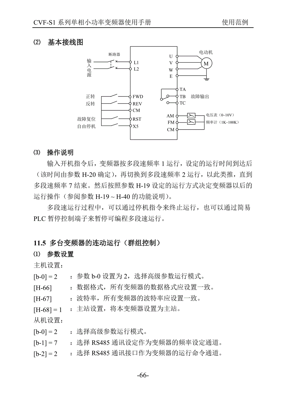 康沃(博世力士乐)S1系列变频器说明书_中文－使用范例_第4页