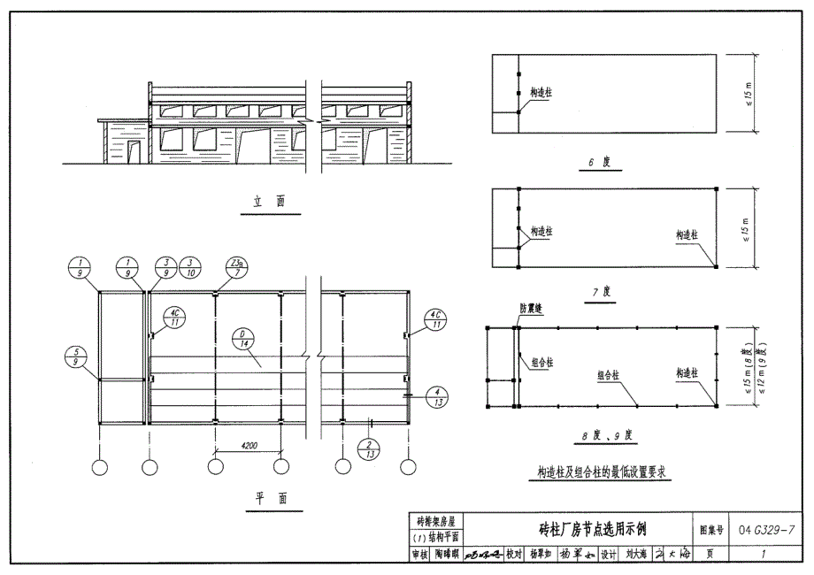 04G329-7建筑物抗震构造详图（砖排架房屋）_第2页