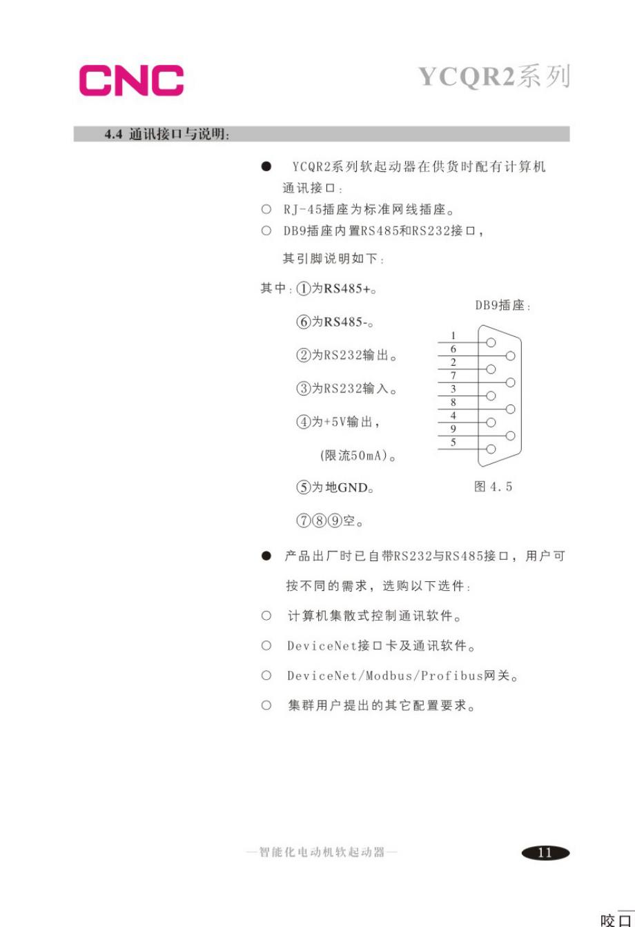 长城(CNC)YCQR2软起动变频器说明书_第4页