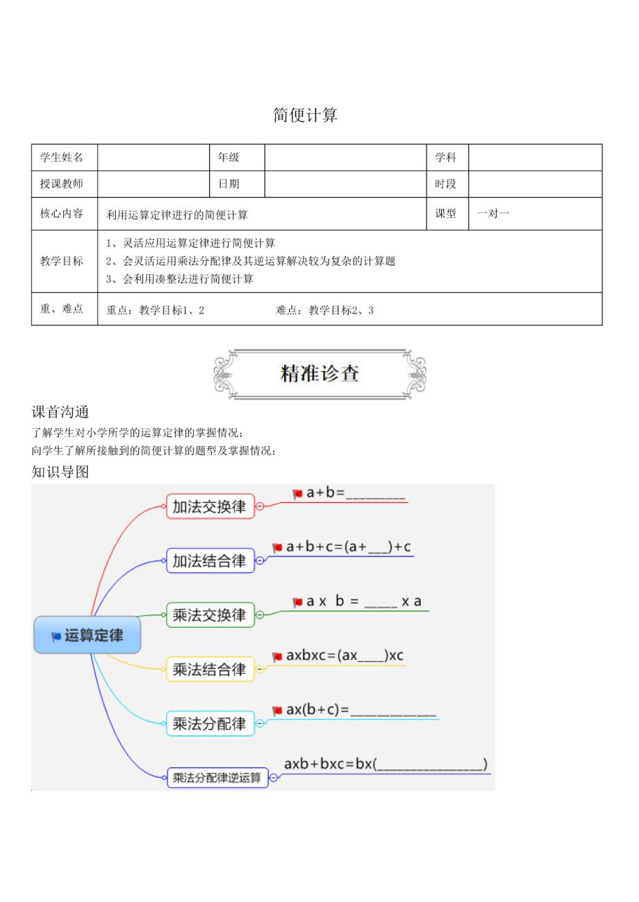 小升初数学第一讲：简便计算(学生版)_第1页