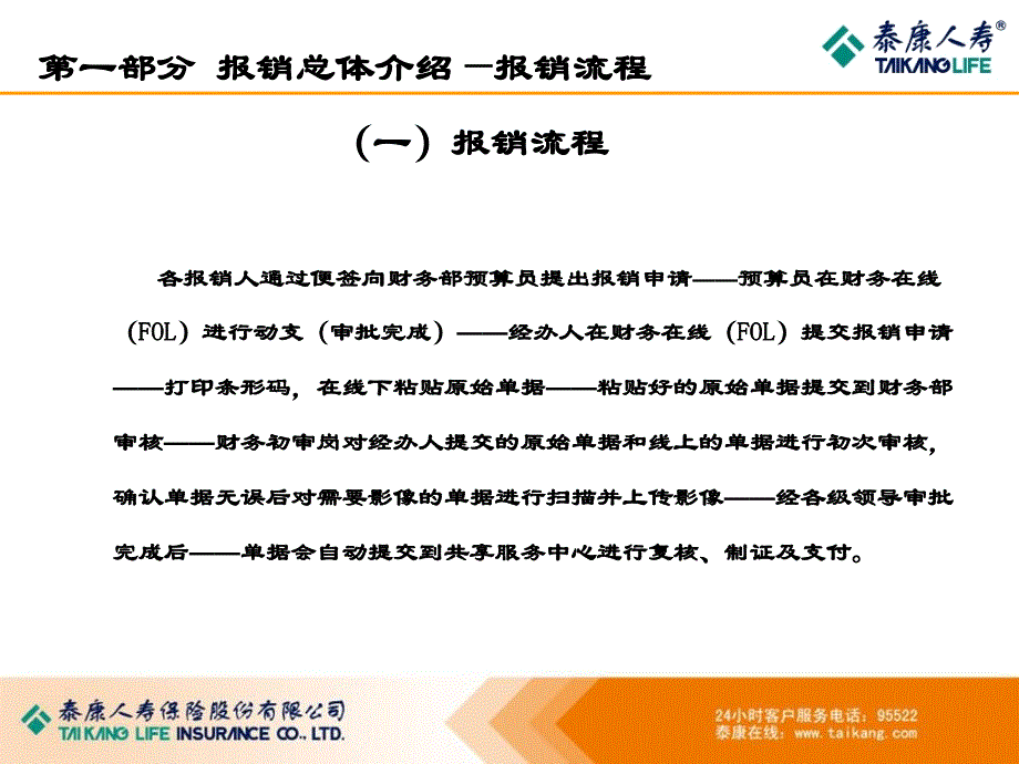 某某保险公司财务在线系统培训之费用报销部分(PPT 69页)_第4页