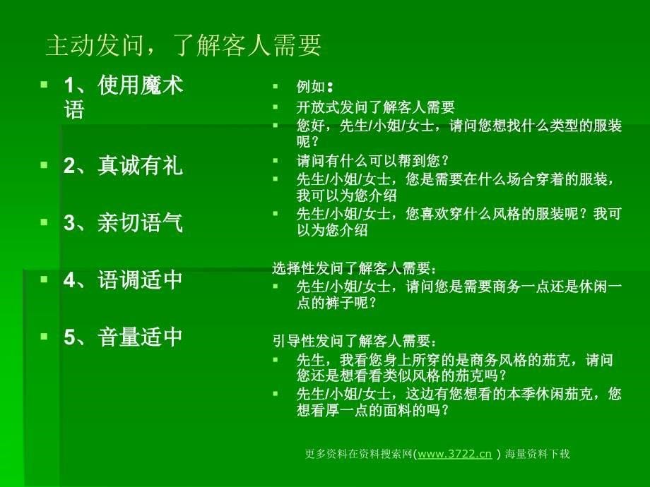 服装店铺终端营销培训教材之服务八步曲（PPT 29页）_第5页