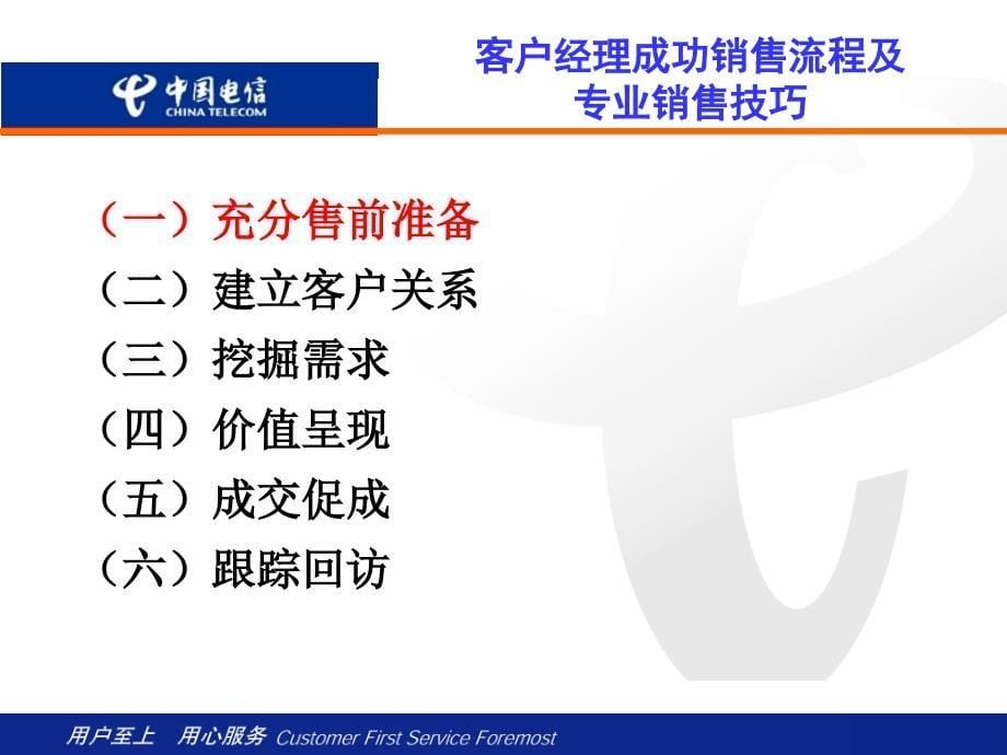 中国电信分公司客户经理专业销售技巧培训(PPT 32页)_第5页