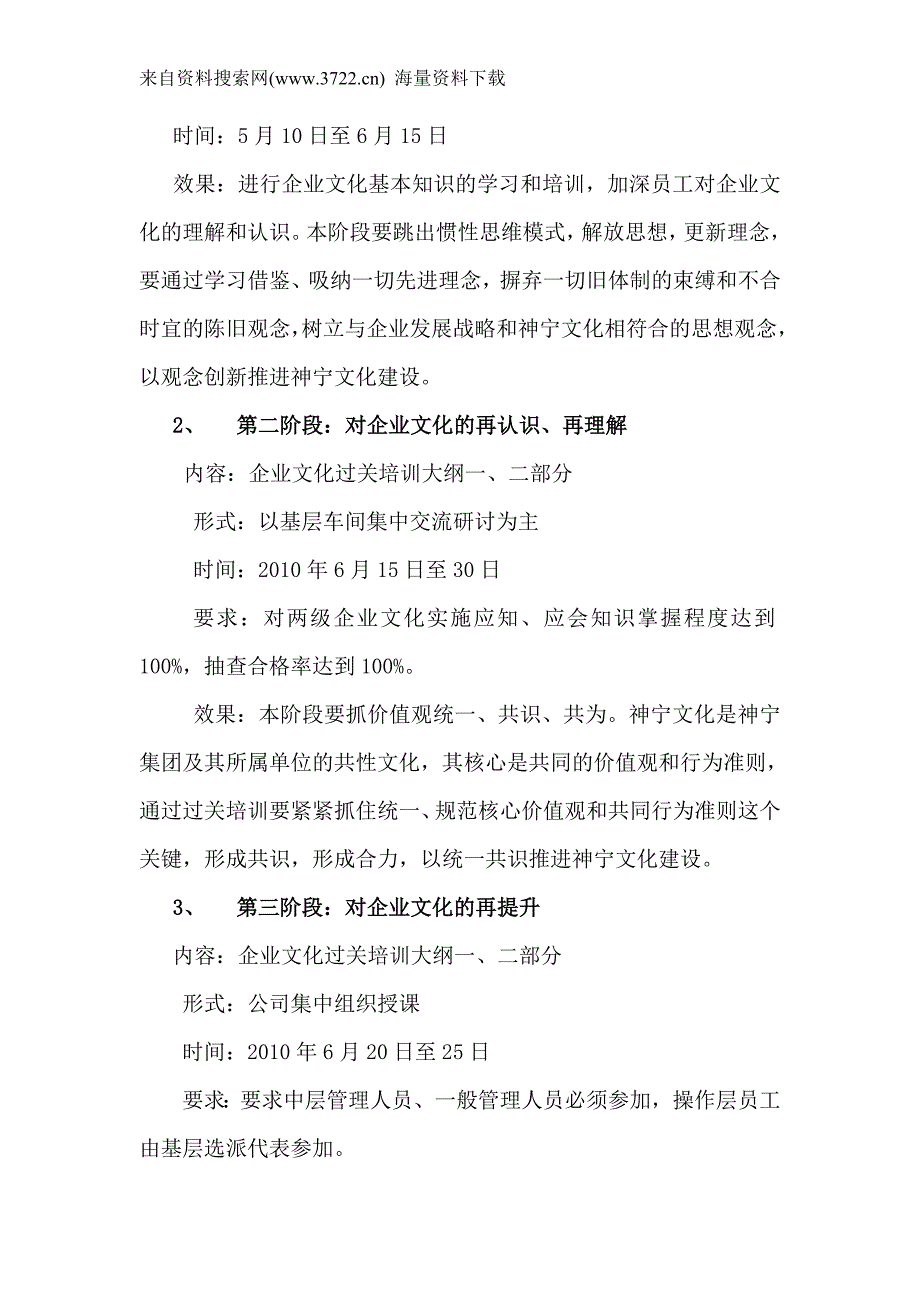 神宁矿机公司企业文化过关培训实施方案（DOC 23页）_第3页