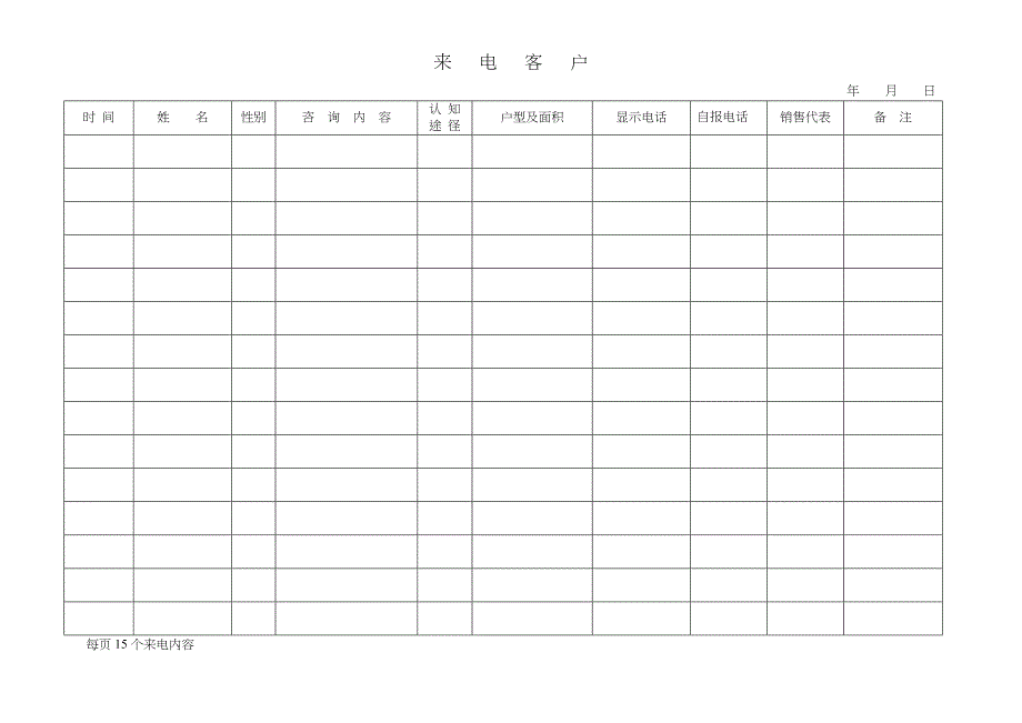 迎宾花园表来电（一）_第1页