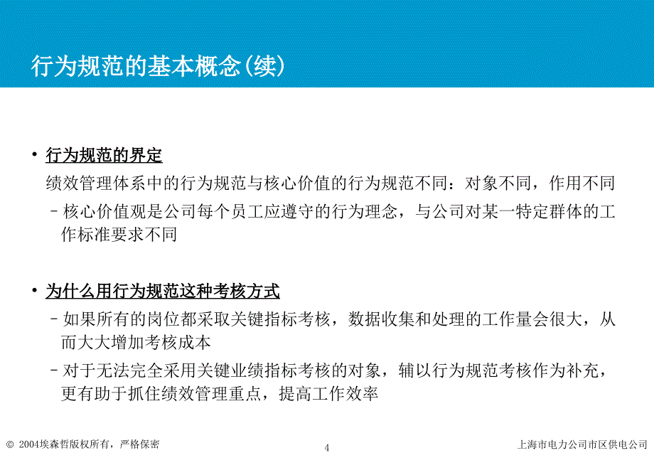 上海市电力公司绩效管理（埃森哲）行为规范考核：本部专职行为规范v1.1_第4页