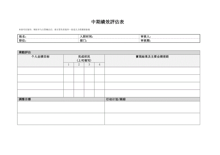 深圳九星人力资源项目（翰威特）个人绩效表_第4页