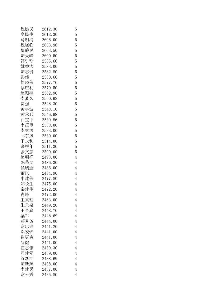 彩虹集团项目报告（海问）个人工资汇总_第5页