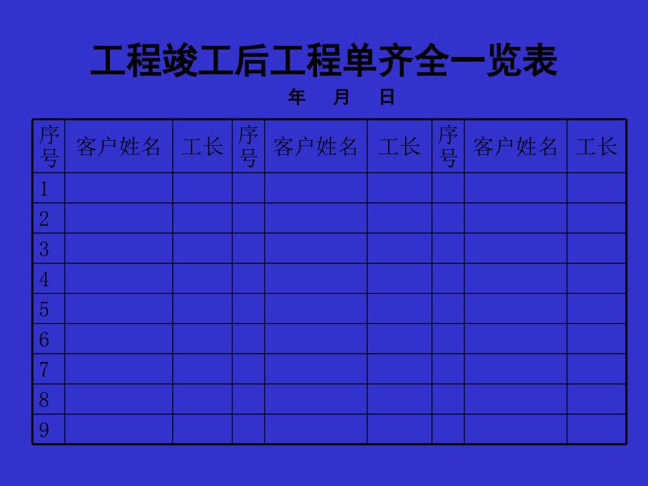 东易日盛管理资料－齐全一览表_第1页