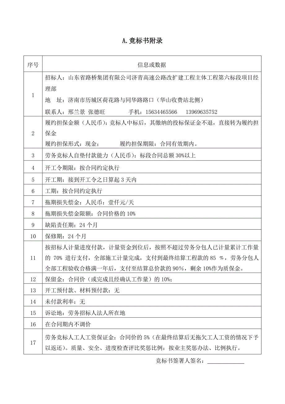 济青高速公路改扩建工程主体工程第六标段历城段路基劳务招标文件_第4页