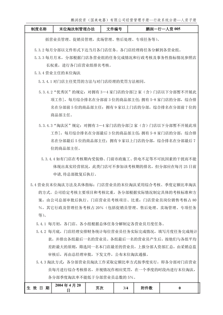 国美公司业务管理（罗兰贝格）末位淘汰制管理办法(鹏润－行－人资）_第4页