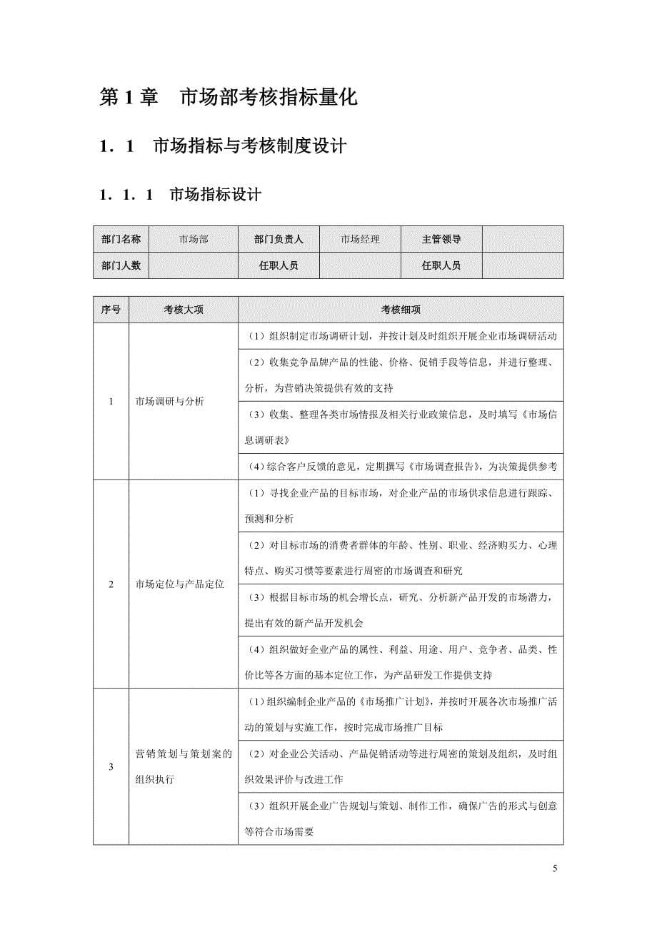 销售人员KPI绩效考核量化考核制度表格大全2013版_第5页